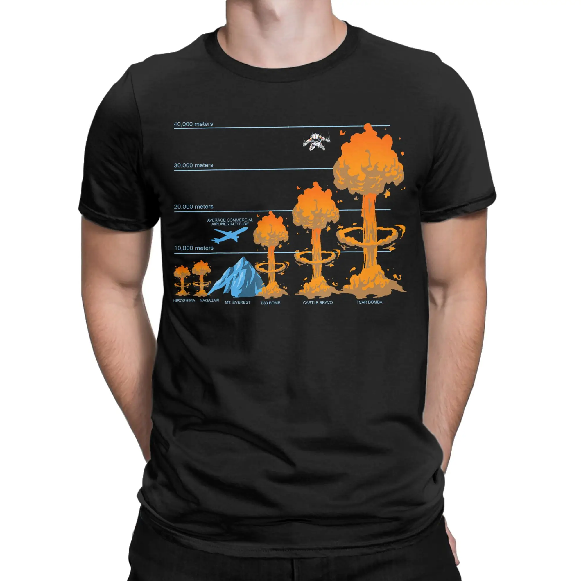 Vintage Nuclear Explosion T-Shirts Men Crewneck 100% Cotton T Shirts  Short Sleeve Tees Classic Clothing