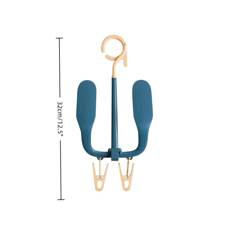 رف تجفيف الأحذية الدوار ذو الخطاف المزدوج للاستخدام المنزلي - حل مثالي مقاوم للرياح
