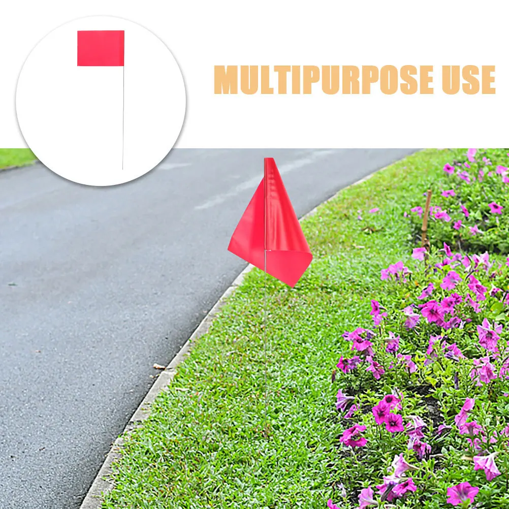 50pcs Marker Flags: High Visibility Survey Flags For Lawn Garden Irrigation Construction Landscaping Sprinkler System Utility