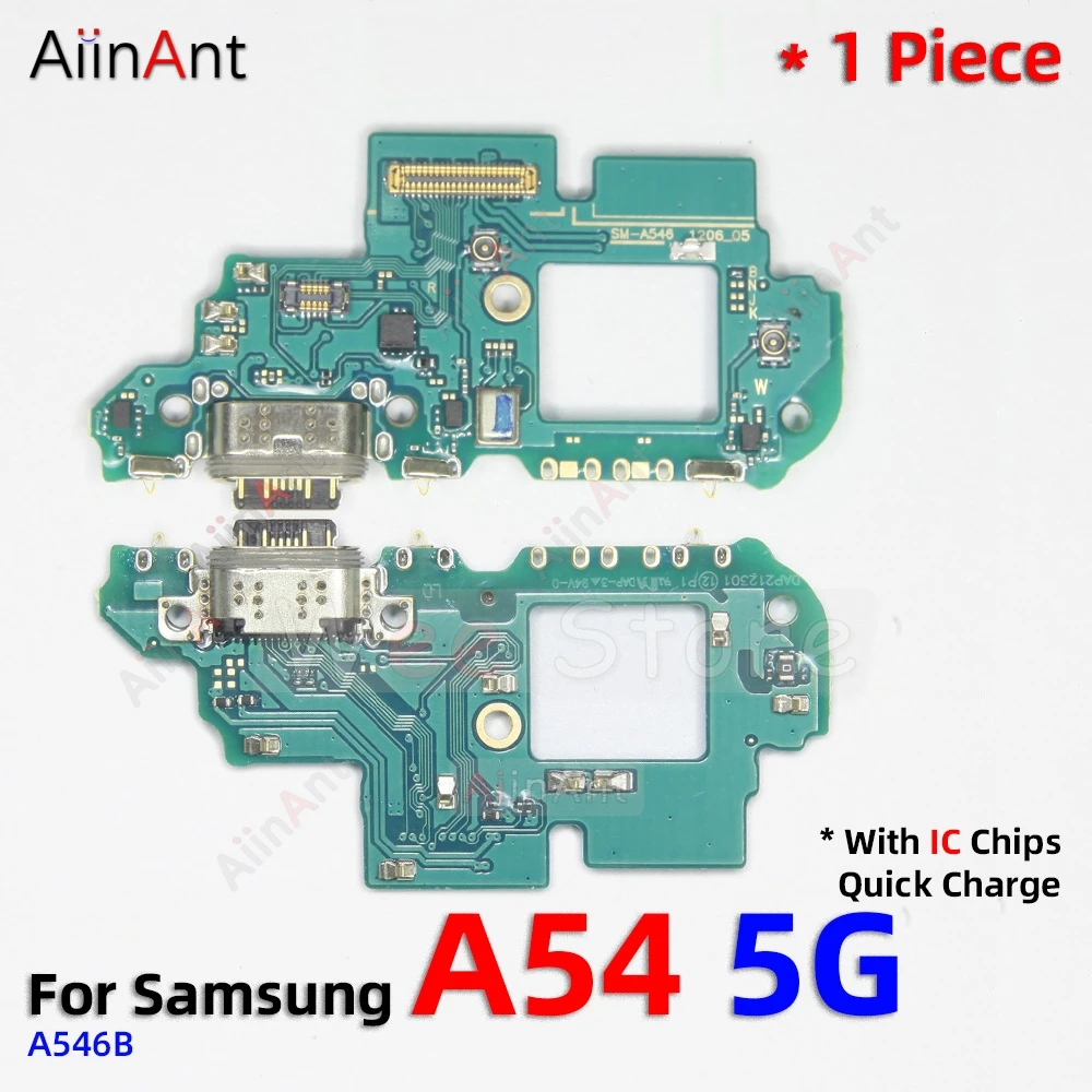 Dock pengisi daya USB konektor papan pengisian cepat kabel Flex untuk Samsung Galaxy A50 A50S A51 A52 A52s A53 A54 A55 4G 5G suku cadang