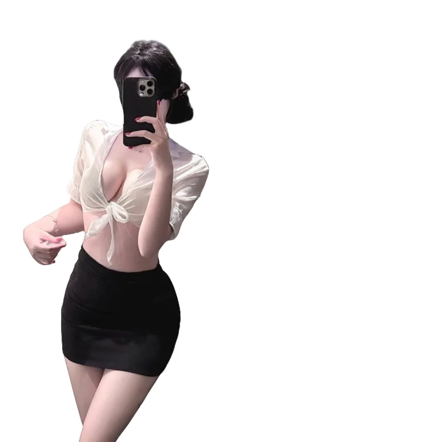 Japanese Nightclub Perspective Secretary Hip Wrap Skirt Cosplay Costumes Office Lady Uniform Temptation Set Porno Sexy Lingerie