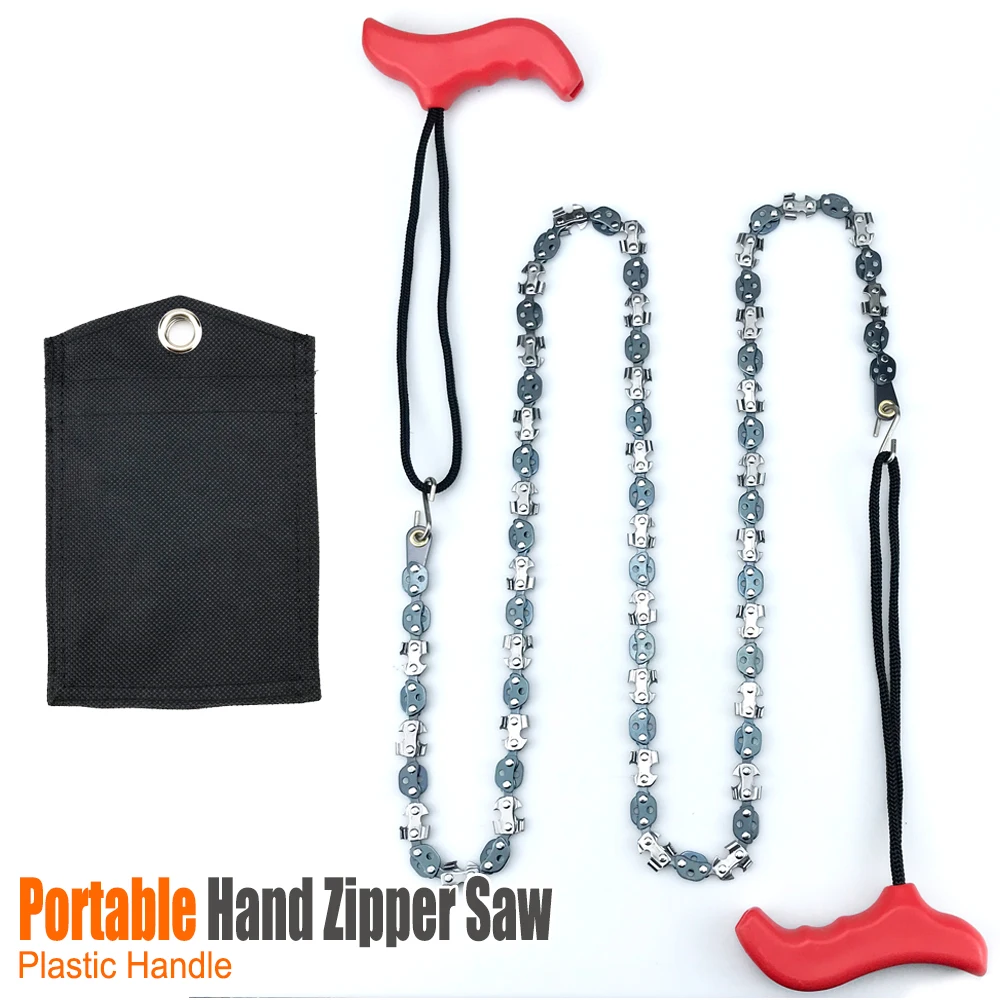 1 pçs 53 Polegada 68 dentes portátil mão zíper viu terno dobrável design separado serra de corrente de corte de madeira ao ar livre ferramenta de acampamento de emergência
