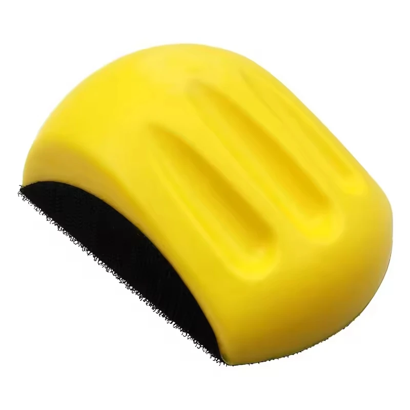 5 Inch Hand Sanding Block Curved Foam Sandpaper Holder Hook&Loop Hand Sand Pad For Wood Auto Body Polishing