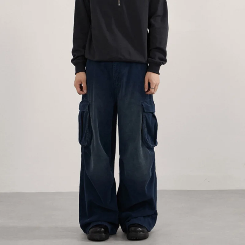 

Винтажные мешковатые брюки для мужчин и женщин, японская уличная одежда, модные свободные повседневные вельветовые брюки-карго с широкими штанинами, прямые брюки унисекс