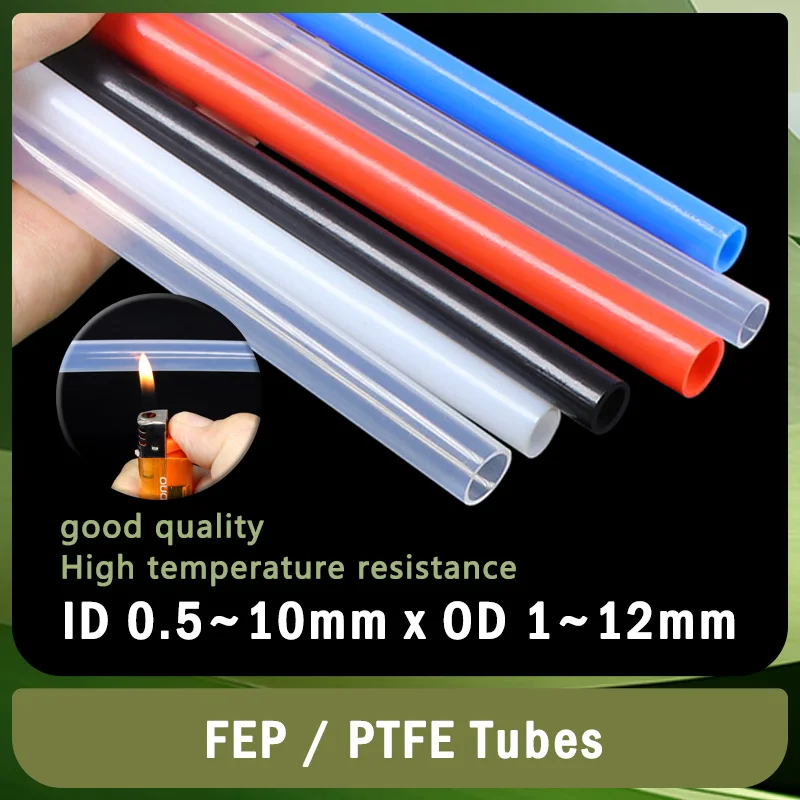 1~10m ID 0.5 1 2 2.5 3 4 5 6 7 8 10 mm PTFE Tube FEP Pipe F46 FEP  PTFE Insulated Hose Rigid Pipe 600V 3KV For 3D Printer Parts