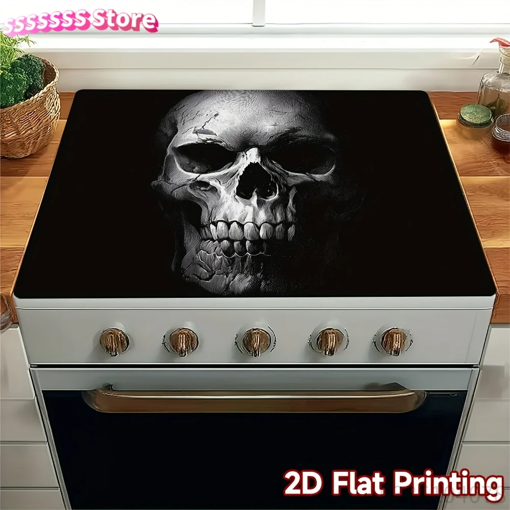 Modern Contemporary Stove Protector Cover Compatible for Electric Ranges, Induction Cooktops & Glass Ceramic Stoves - 2D Flat P