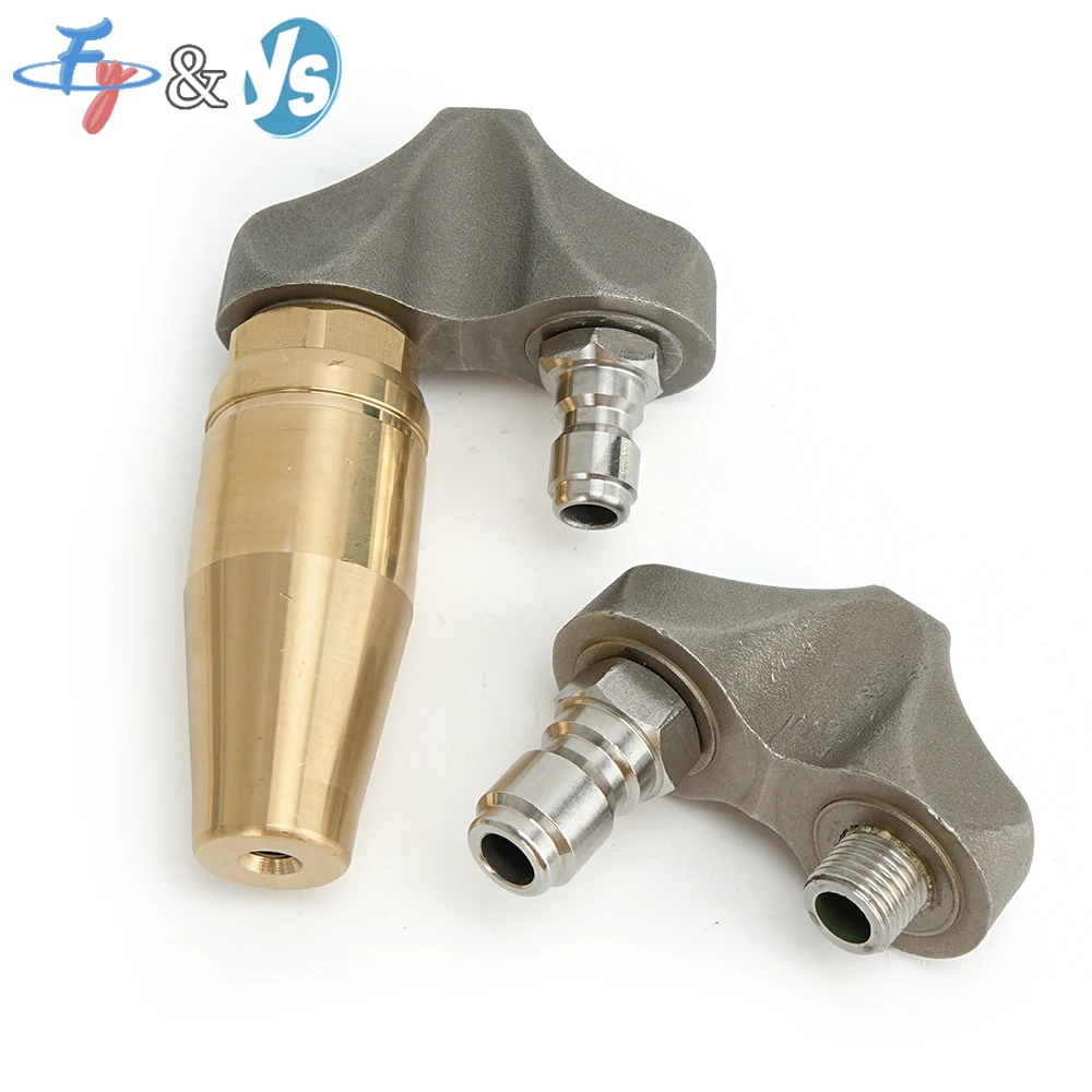 1/4" 3/8" Sewer Jetter Nozzle, 3000PSI Reverse Turbo Drain Cleaning Nozzle for Pressure Washer