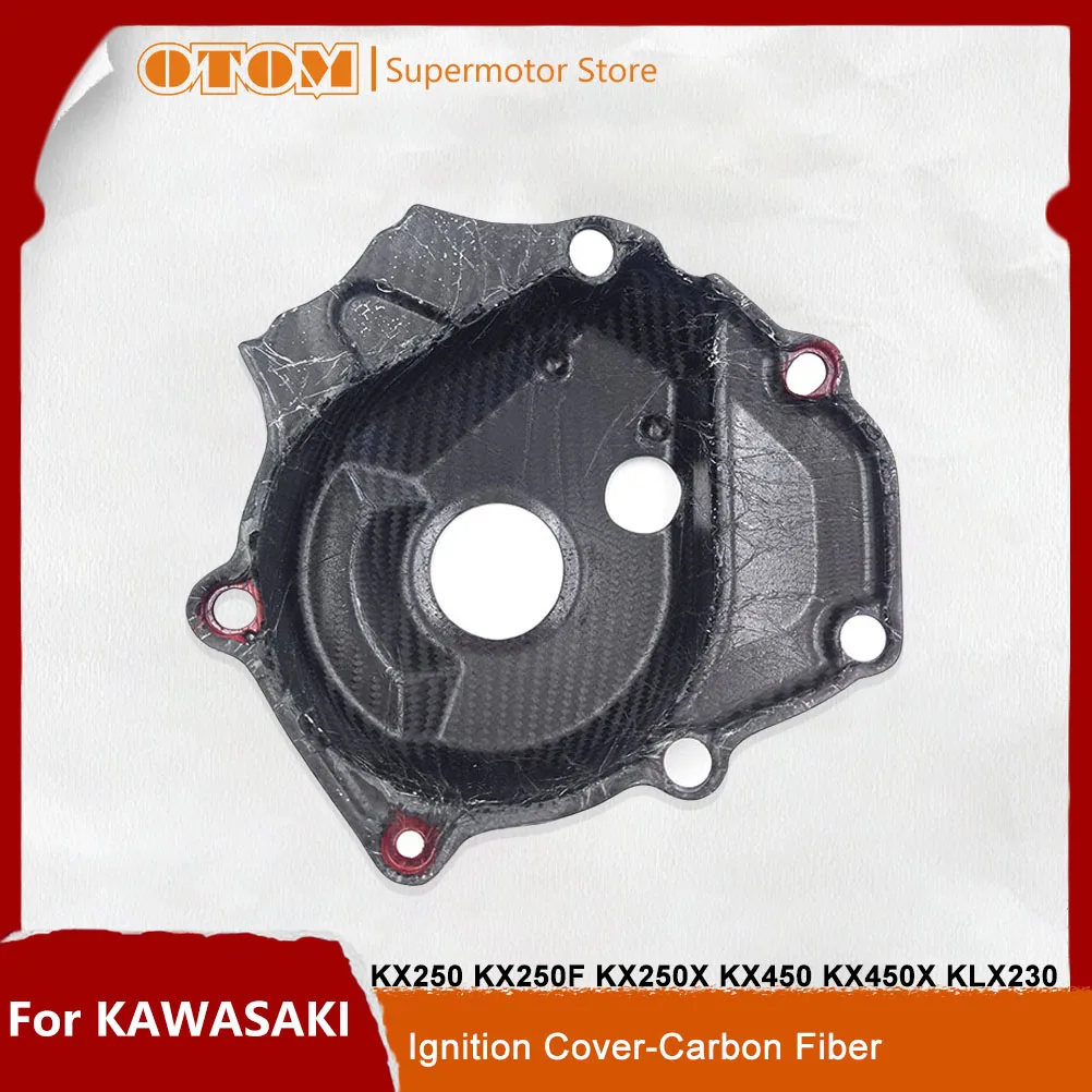 

Motorcycle Accessories Ignition Guard Cover Carbon Fiber Protector Stator For KAWASAKI KX250 KX250F KX250X KX450 KX450X KLX230