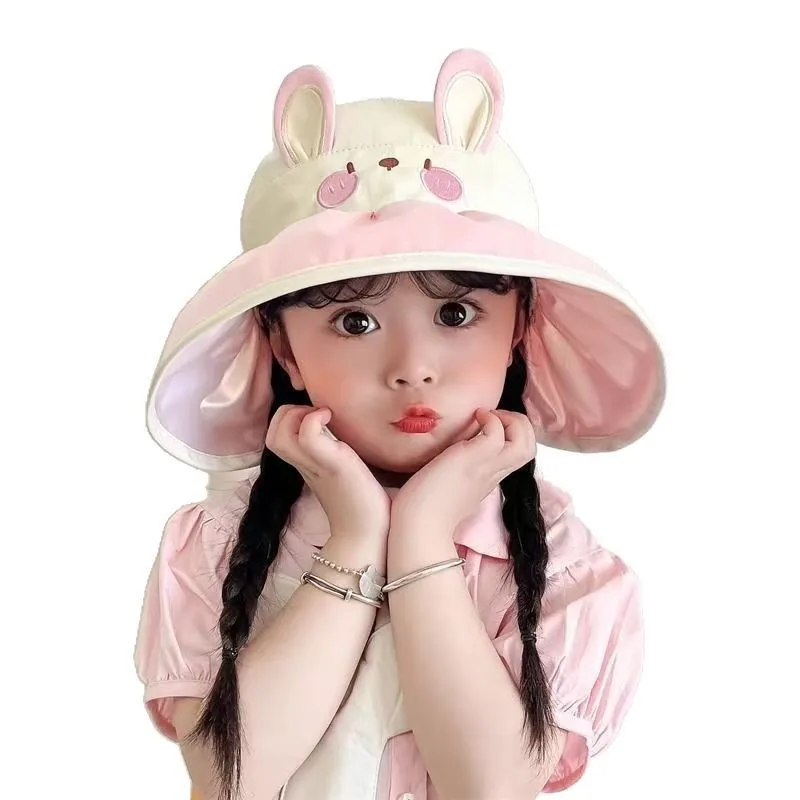 قبعة الأطفال 2025 الجديدة الكبيرة الطنف الصيف الفتيات واقية من الشمس UV حماية فارغة قبعة الشمس طوي الصبي رقيقة الطفل قبعة 2