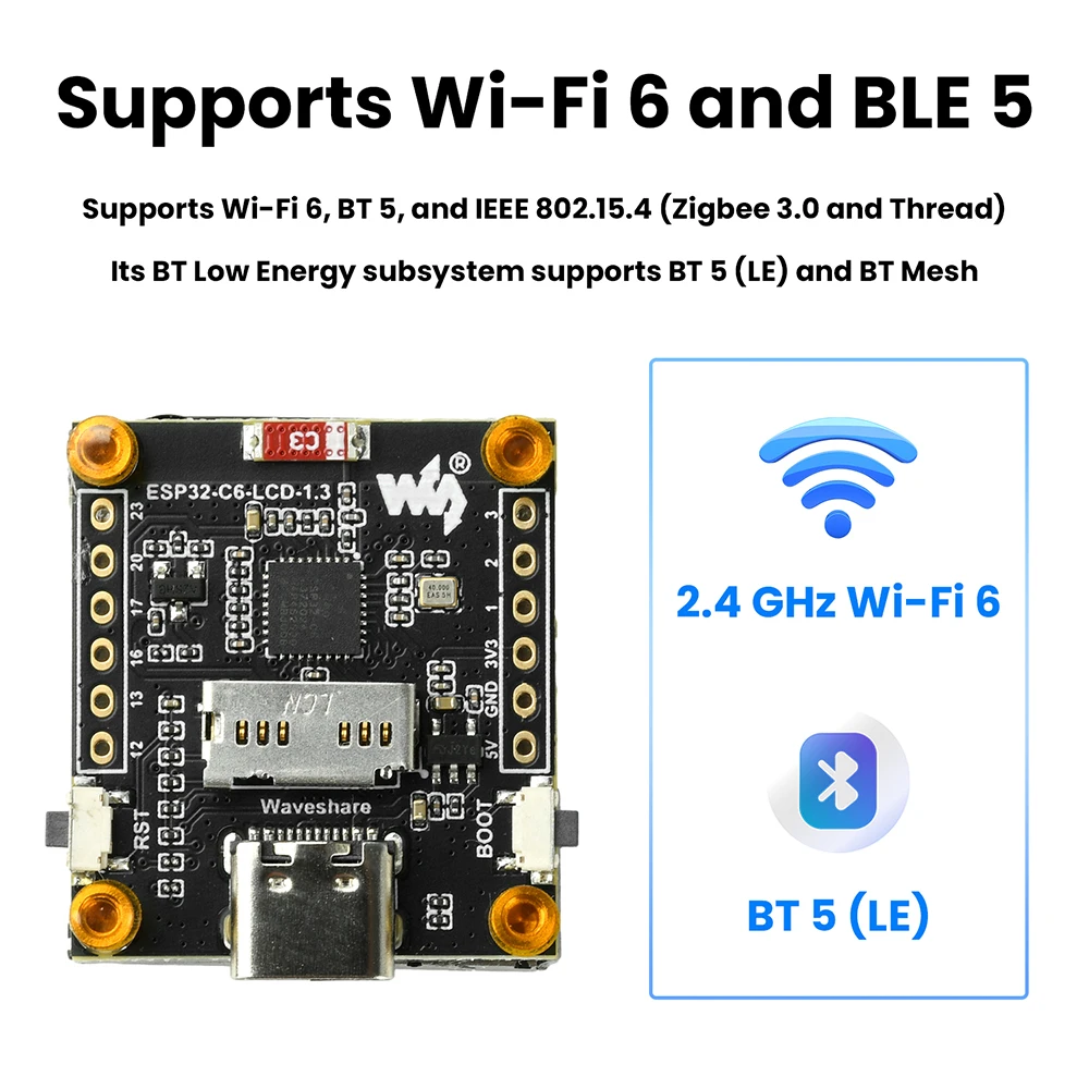 ESP32-C6 1,3-Zoll-RGB-LED-Display-Entwicklungsboard ST7789-Treiber Unterstützt WiFi 6/Bluetooth - Kompatibel für Io – Detail 13