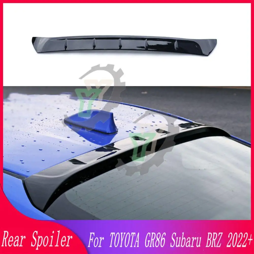 Carbon Fiber Look/Gloss Black Car Rear Window Roof Wing Spoiler Wing Refit Trim For TOYOTA ZA86 GR86 For Subaru BRZ 2022+