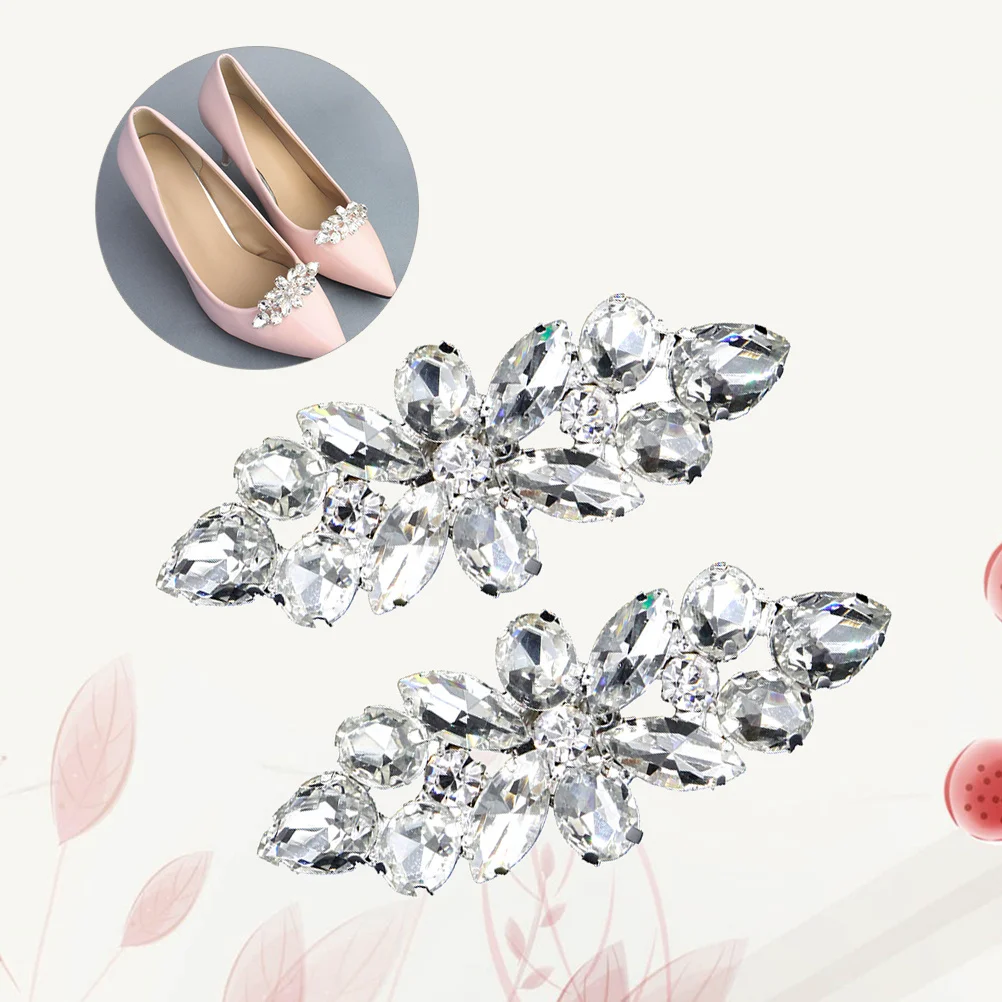 

Crystal Shoe Buckle Clips Rhinestone DIY Decor Accessories for Wedding Bride Women Fashionable Design Crystal Shoe Buckle