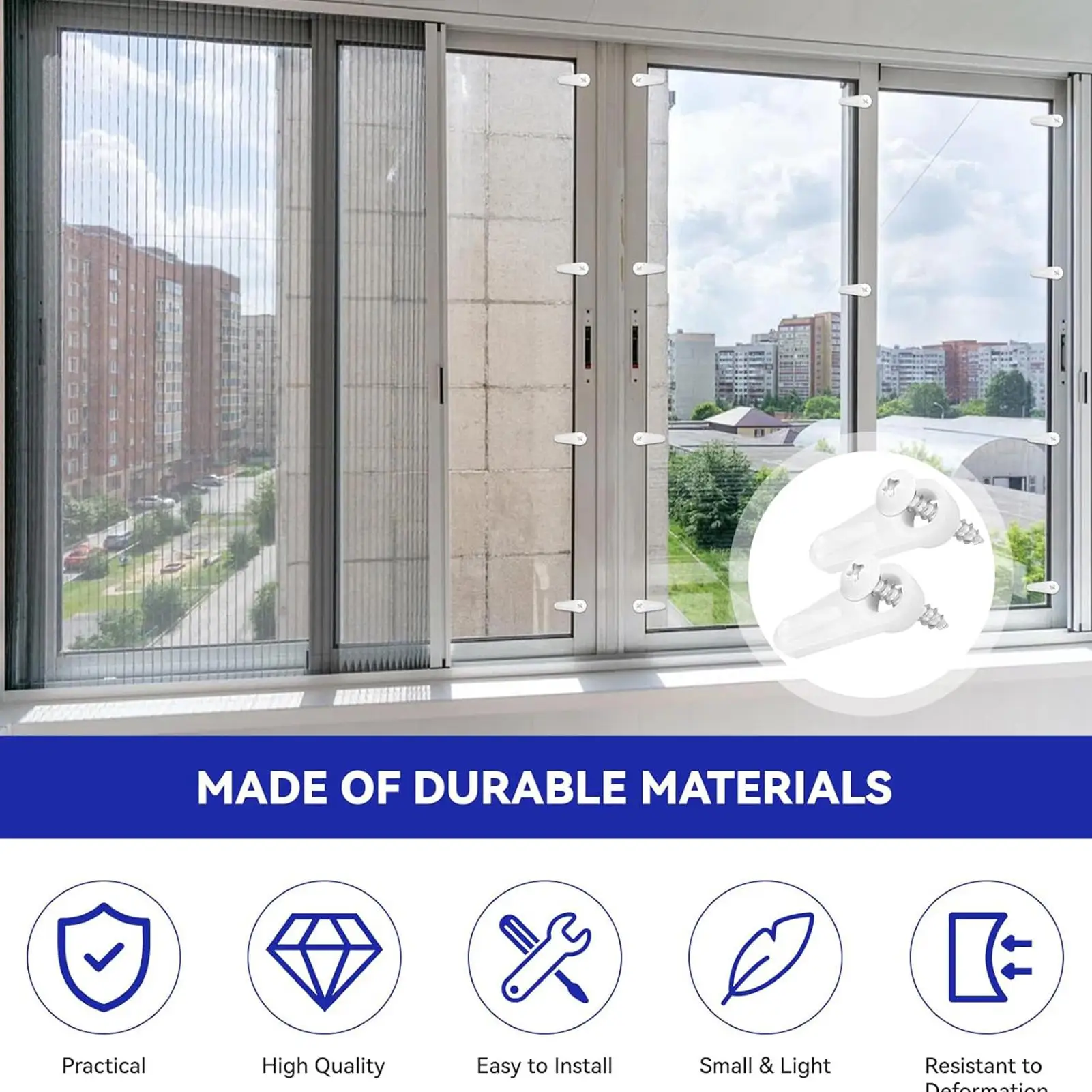 Window Screen Holder Clips 20-Pieces Screen Fastener Hardware with Screws Storm Window Retainer Clips for Home Farmhouse