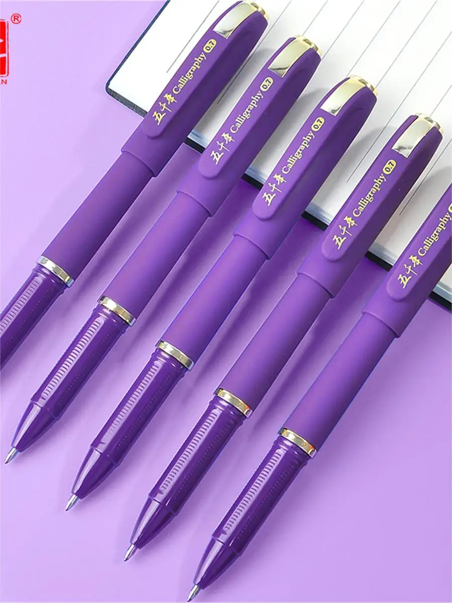 3pcs Purple Ink Gel Pens,, 1.0mm,for Writing, Large Capacity Refill, Office Supplies Back To Sochool Kawaii School Supplies