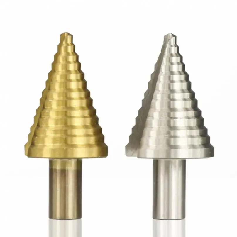 1 Piece 5 - 35mm Round Shank Straight Groove Step Drill Bit for Woodworking / Iron Plate Drilling