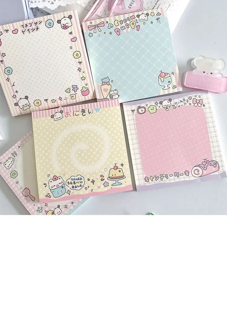 MINKYS 50 Blatt Kawaii Welpen, quadratische Notizblöcke, Papier, To-Do-Liste, Tagebuch, Notizpapier, DIY-Material, Schreibwaren – Detail 13