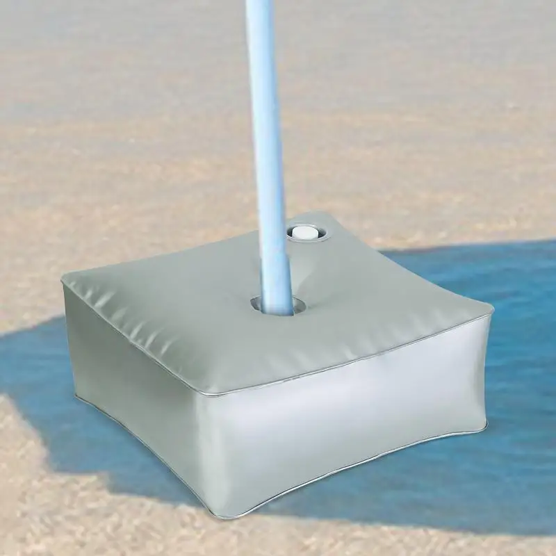 Umbrella Base Weight Water Bag,Beach Parasol Umbrella Stand Base 24L Capacity Thickened Design Silver Umbrella Stand Cantilever