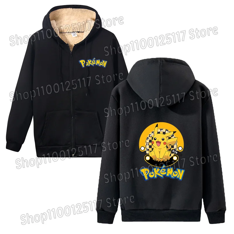 بوكيمون زمم سترة هوديي النساء الرجال الصوف معطف دافئ الشتاء مقنعين البلوز السراويل الرياضية ملابس خارجية الكبار جاكيتات الملابس