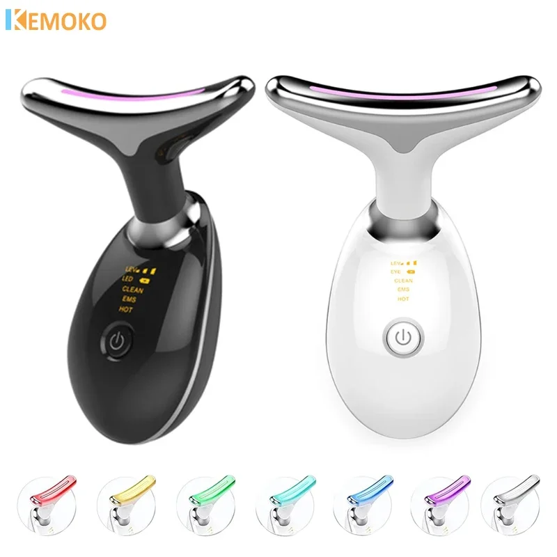 Face Neck Lifting Massage EMS Microcurrent LED Photon Firming Rejuvenating Anti Wrinkle Thin Double Chin V-Face Beauty Device