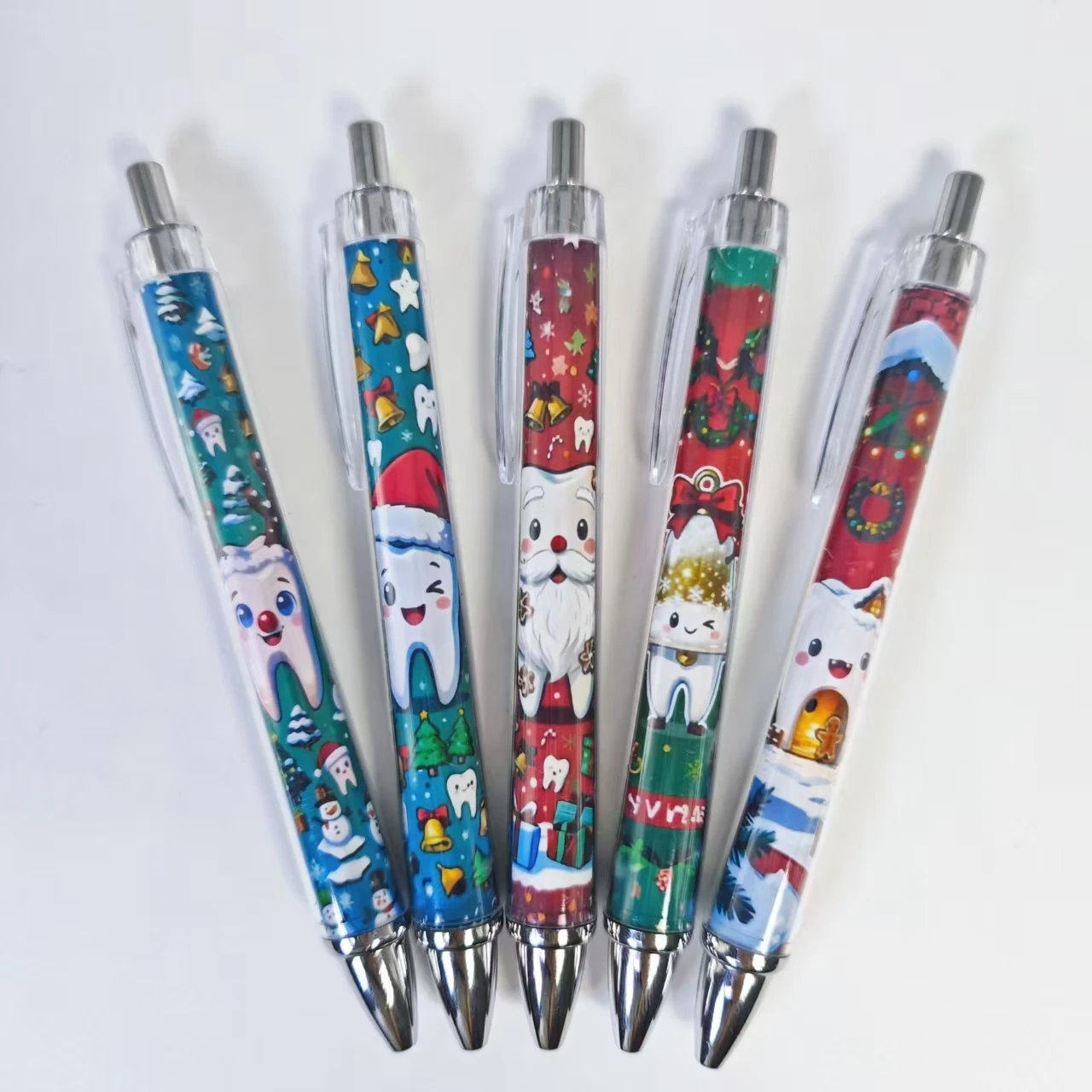 

5 шт./9 шт., креативная шариковая ручка с рождественским зубом, подарочная ручка для студенческого письма, ручка для начального сезона школы