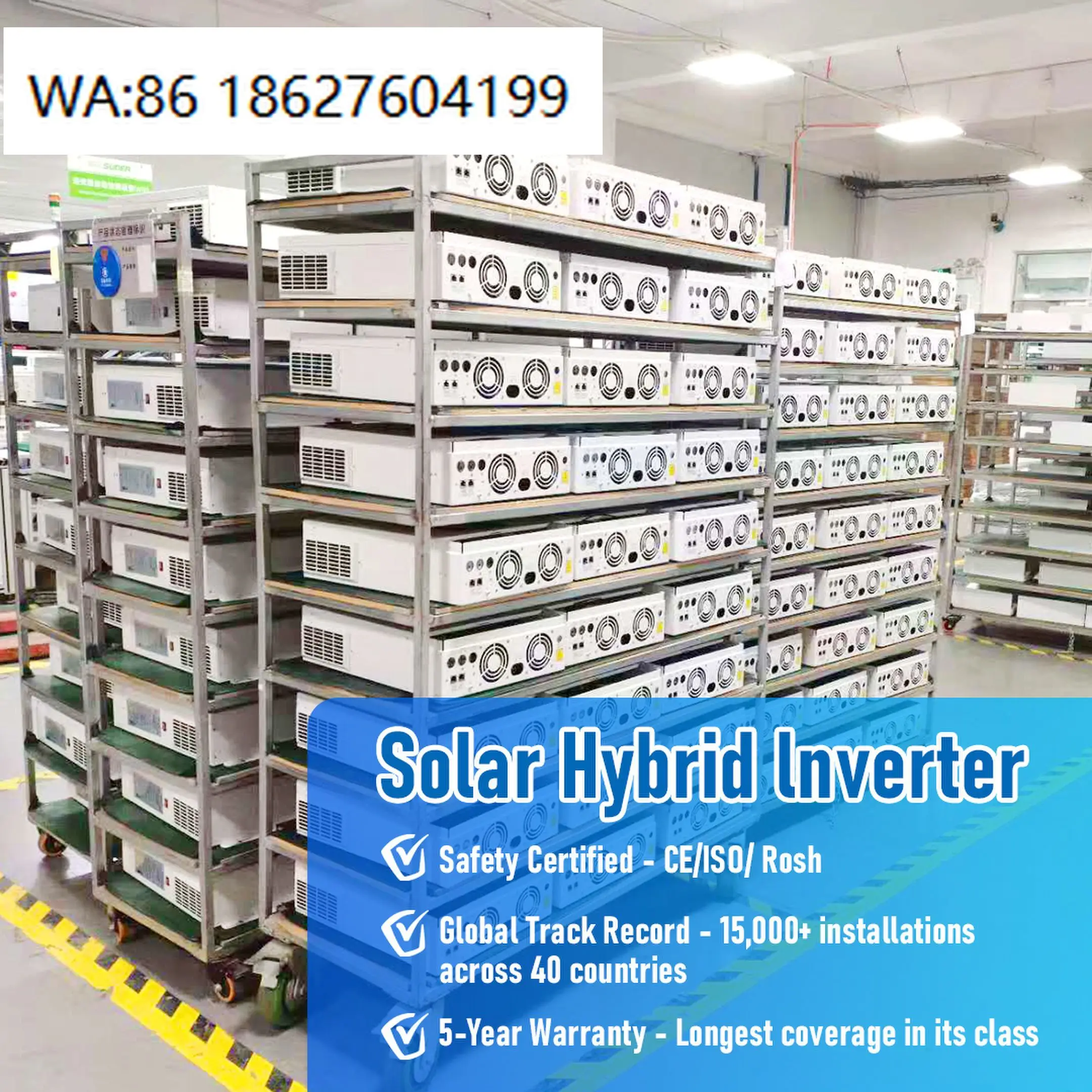 15KWH Whole House Hybrid Solar System, MPPT Solar Panel 10KW LiFePO4 Battery Home Storage Kit