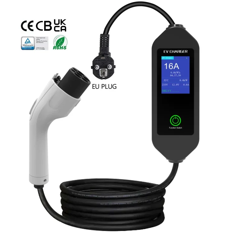 

Portable EV Charger GBT Type 2 Low Price High Quality Electric Car Charging Station 3.5kw Current Adjustable