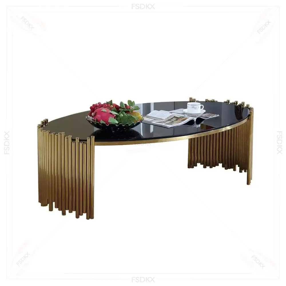 FSDKX Wedding Events Modern Gold Stainless Steel Round Wedding Party Tables