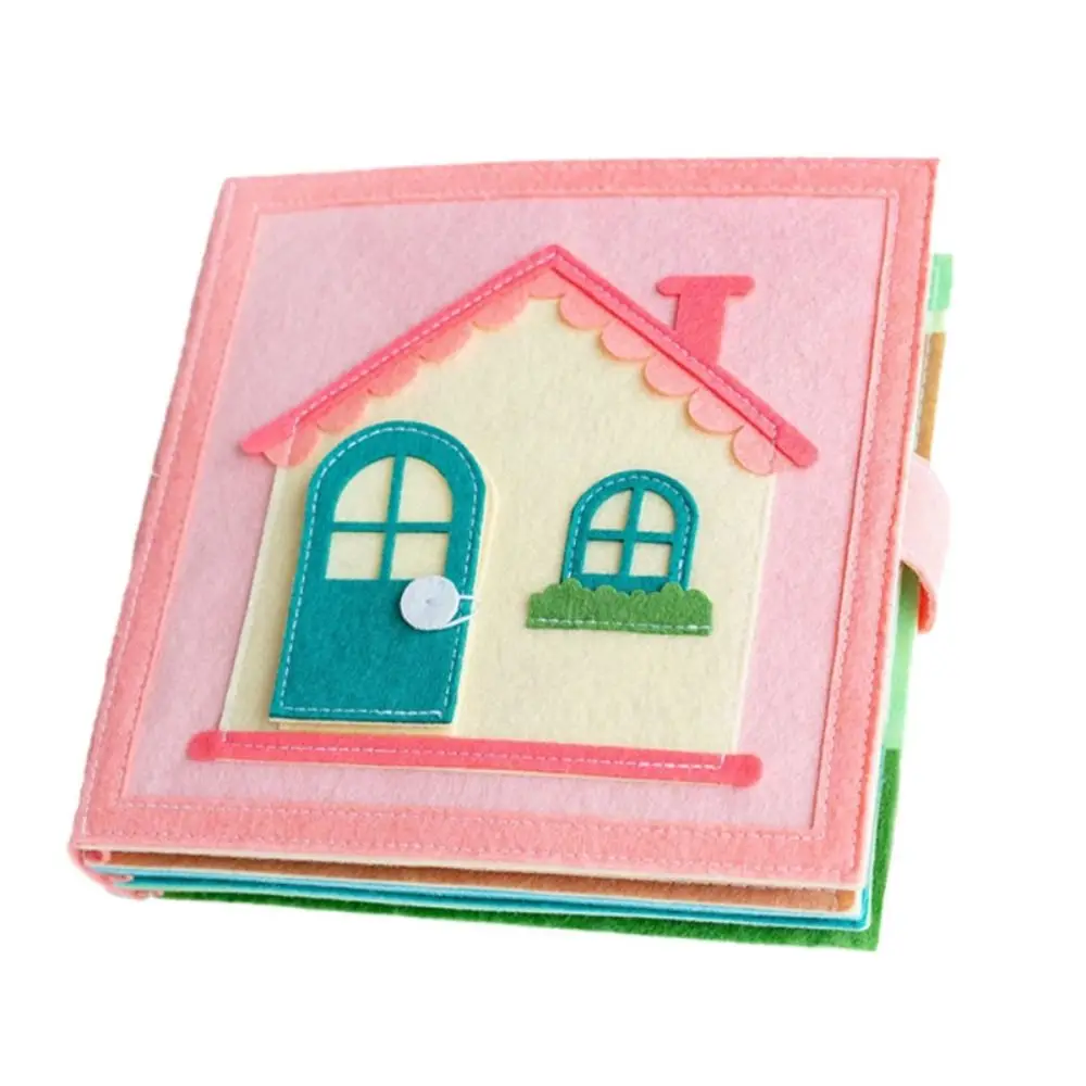 

House Puzzle Felt Book 3D Stereoscopic Montessori Felt Cloth Book Educational Learning Early Learning Educational Book