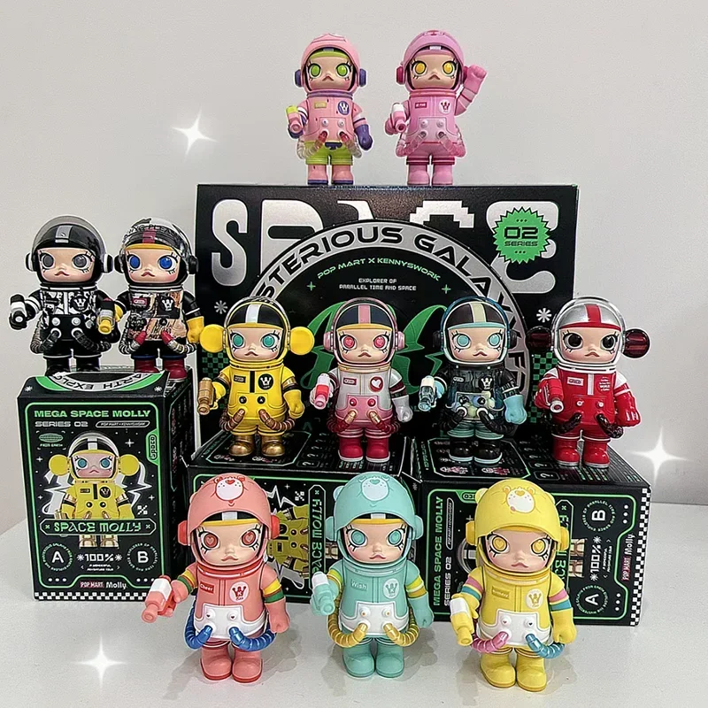 100% Original Mega Space Molly Series Action Figure Blind Box1pc/9pcs Mystery Box Exclusive Collectable Toy Gift