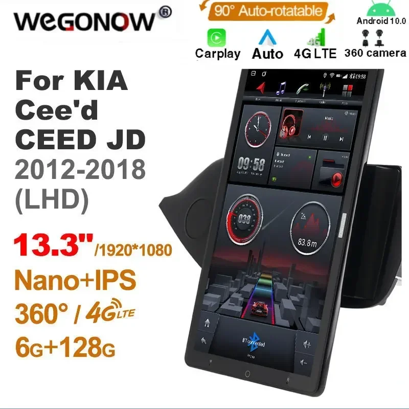 

Автомобильный мультимедиа 1920*1080 13,3 дюйма Ownice Android 10.0 для KIA Cee'd CEED JD 2012-2018, авторадио, аудио, 4G, LTE 360, коаксиальный, без DVD