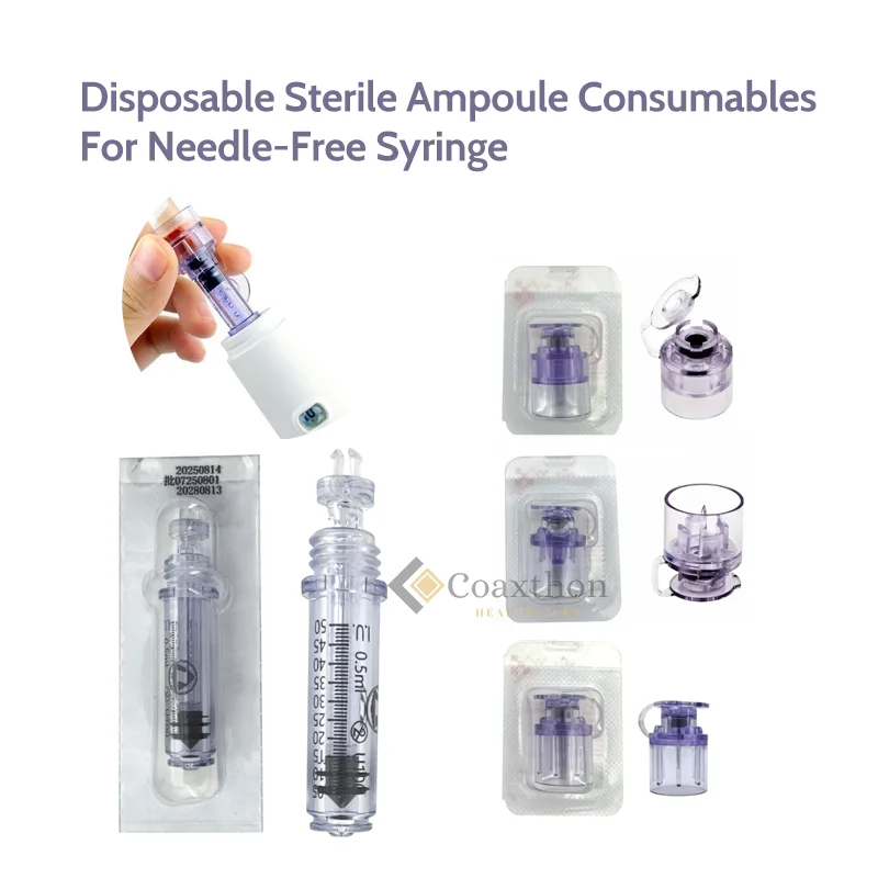 Disposable Sterile Ampoule Consumables For Needle‑Free Syringe 0.5ml U100 Vial Cartridge A B C Interface Compatible Accessories