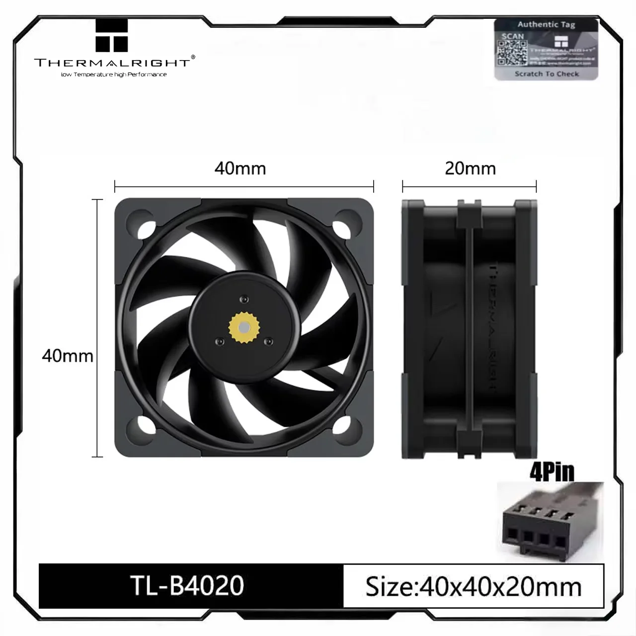 Thermalright TL-B4020 40mm Case Fan MINI PC Fan Performance Fan Durable Dual Ball Bearing