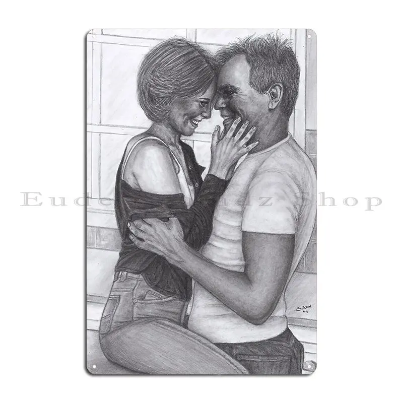 Sam And Jack Cuddling In The Kitchen Metal Sign Cinema Garage Designing Wall Designer Tin Sign Poster