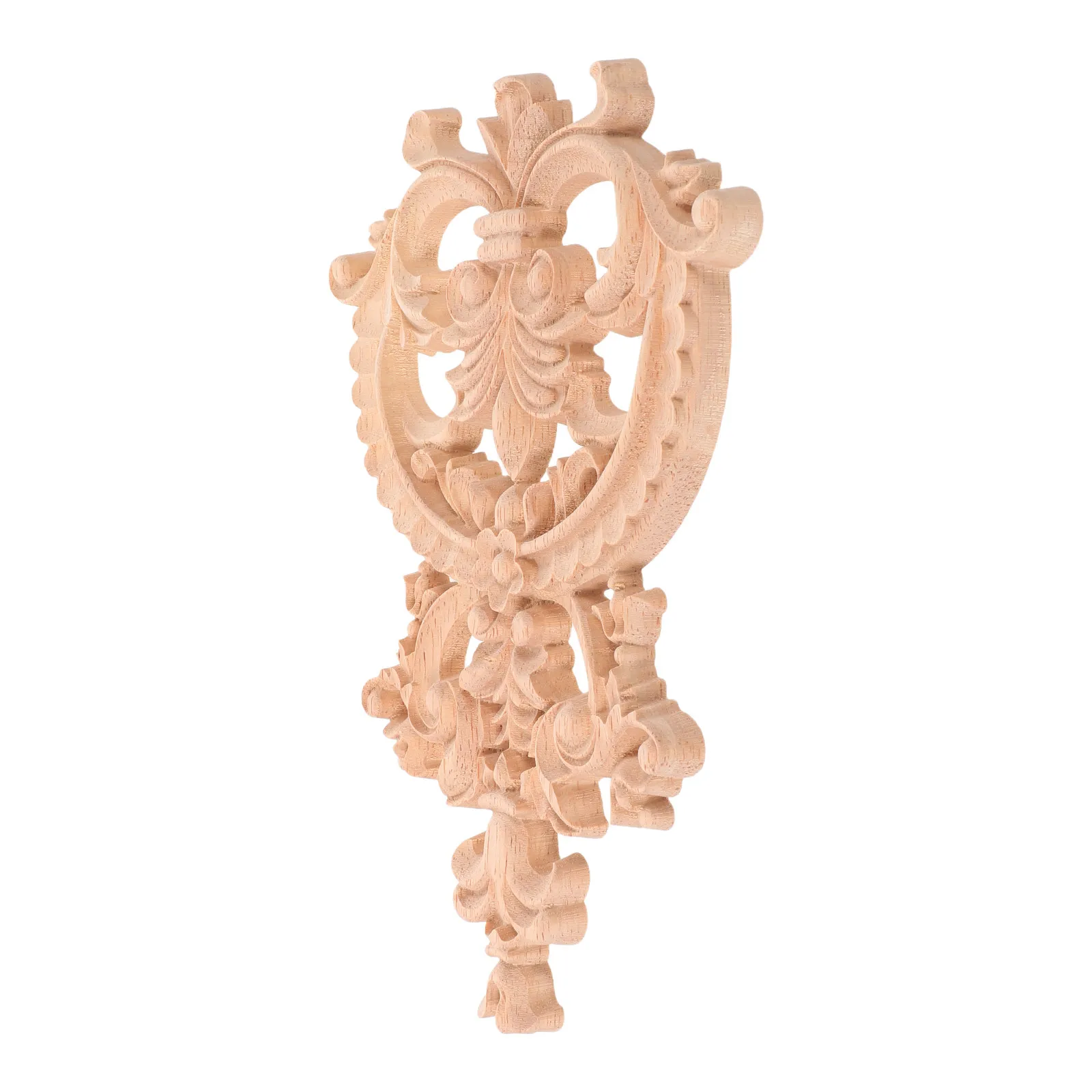 

Wood Carved Applique Onlay 8.6x5.7 Inch French Style Unpainted Decorative Trim for Cabinets Doors Wardrobes Background Walls DIY