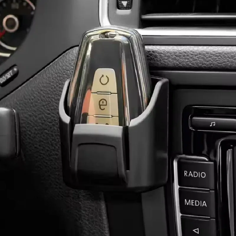 Universal Fit Car Key Holder Clip Dashboard Organizer Adhesive Mount Interior Storage Box Key Rack for Card & Key