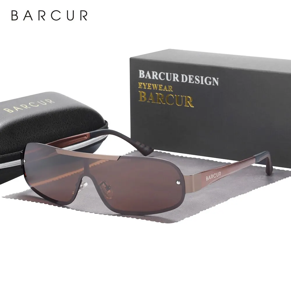 BARCUR Sports Sunglasses for Men Polarized Pilot Aluminium Narrow Man Sun Glasses Women UV400 Oculos De Sol