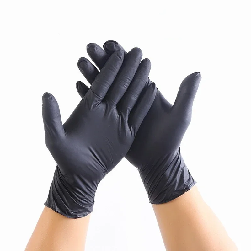 20pcs Black Disposable Latex Gloves Household Laboratory Cleaning Butyronitrile Gloves For Household Cleaning Greenhouse Tool