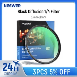 NEEWER Black Diffusion 1/4 Filter Mist Dreamy Cinematic Effect Filter HD Optical Glass For Video/Vlog/Portrait Photography