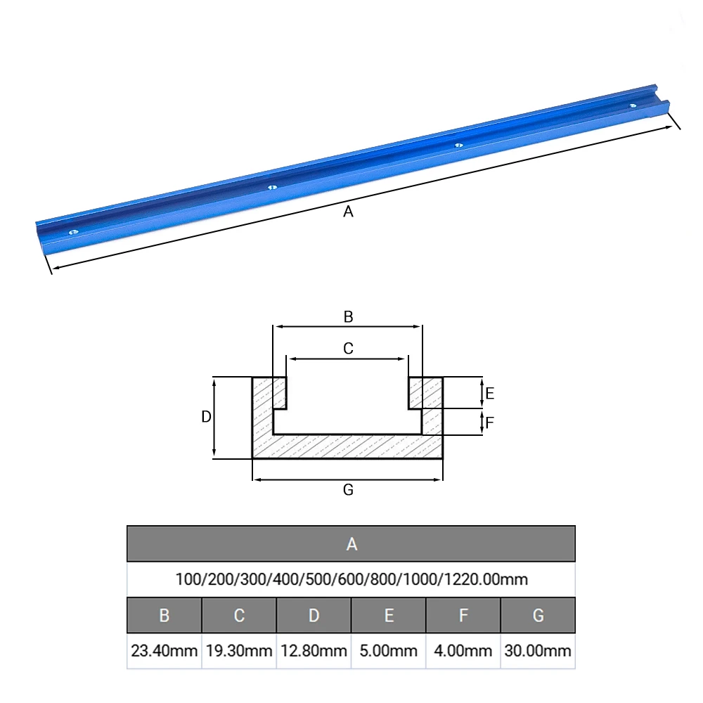 30 tipos de ranura en T, pista de inglete, tornillo en T, deslizador en T, 30 modelos, accesorio de plantilla de aleación de aluminio, presión, herramienta de bricolaje para carpintería, 300-500MM