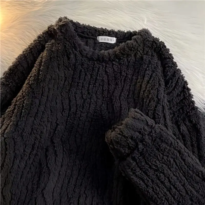 Sweaters for men and women soft and waxy style solid color Korean design Korean style autumn and winter loose knitwear y2k tops