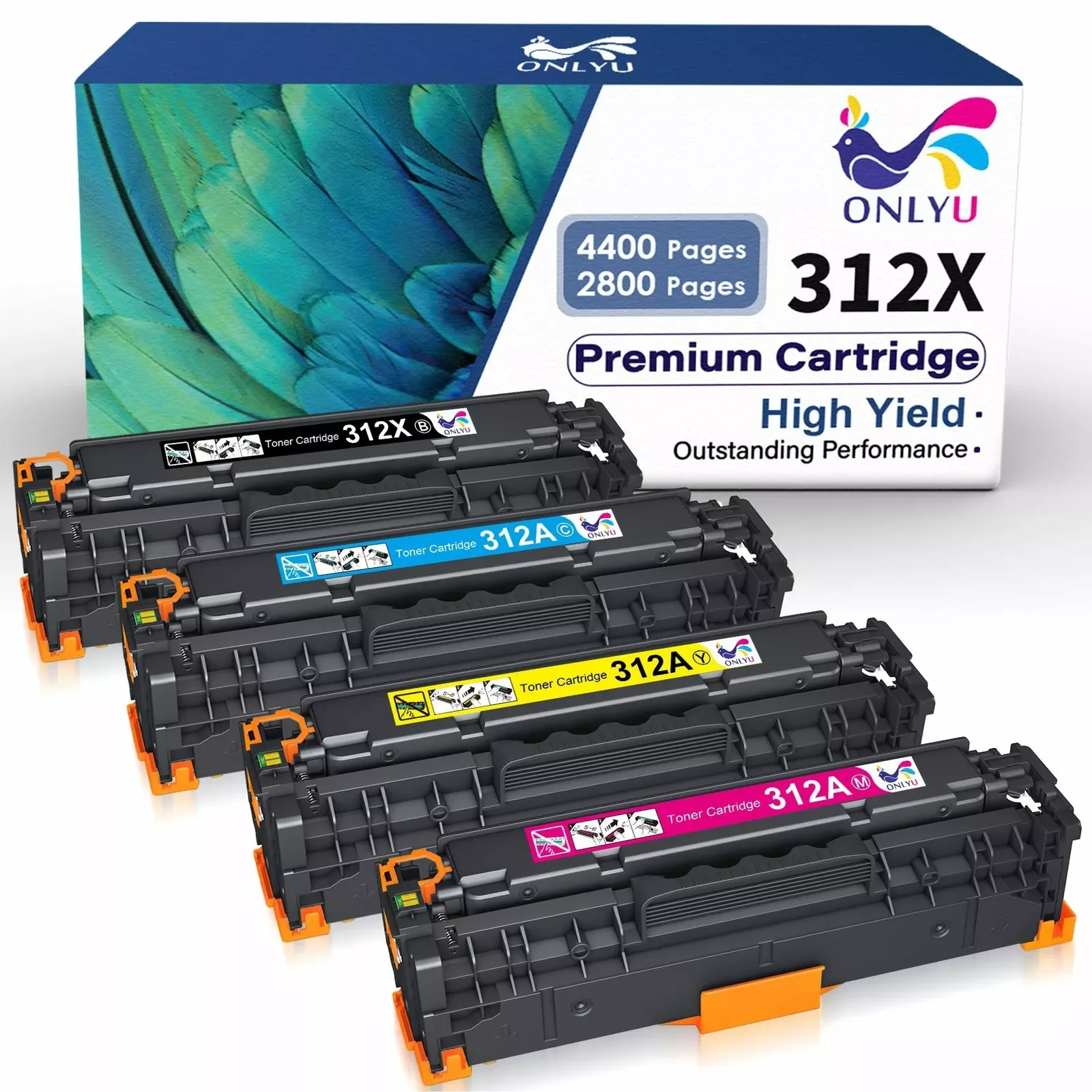 

4PK Toner Cartridge CF380X For HP 312X LaserJet Pro M476nw M476dn M476nw MFP US
