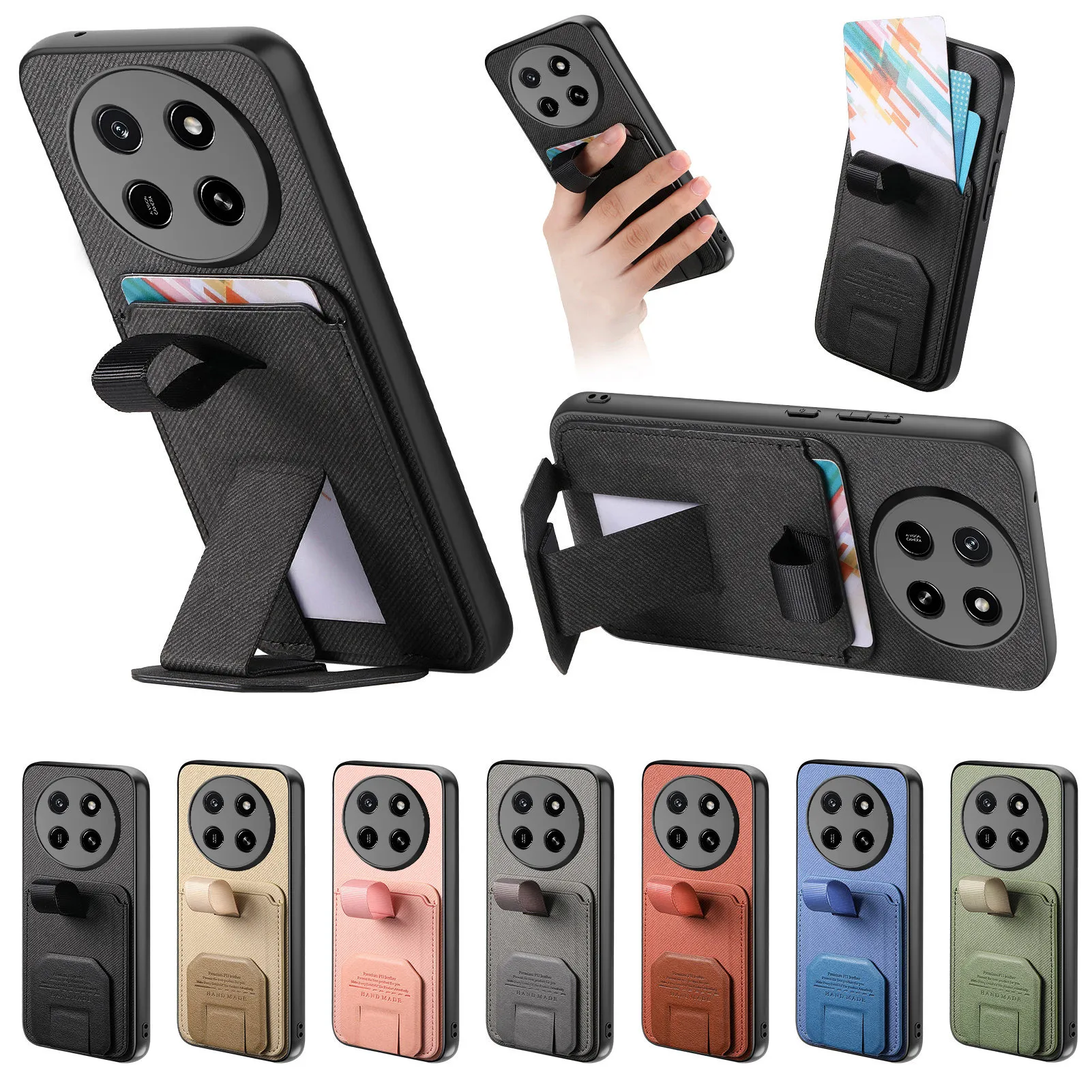 Finger Strap Phone Case For Honor 600 Smart 5G X6D X80 Pro Max 600 400 X70 7X X60 Shockproof Card Holder Cover