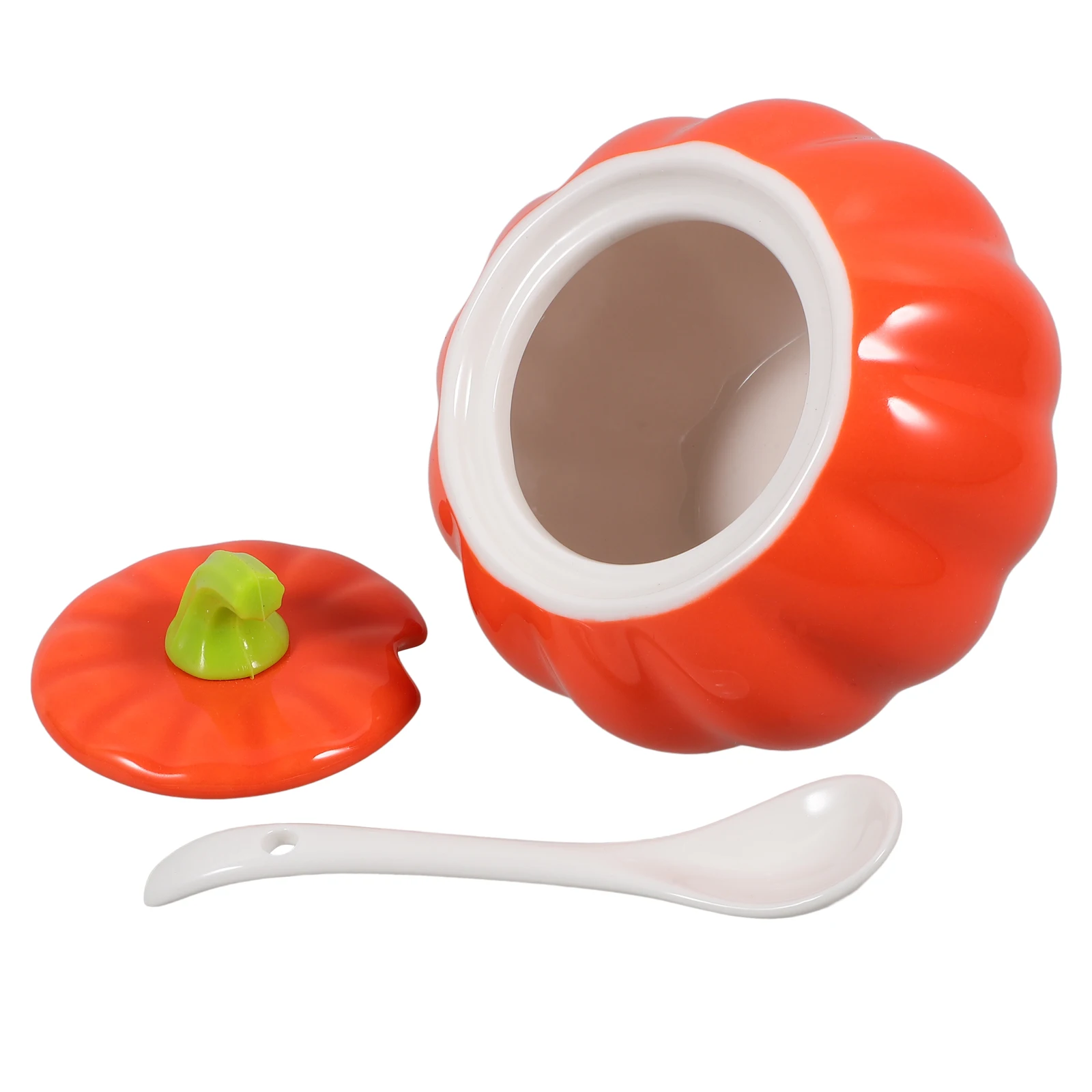 

1Set Ceramic Pumpkin Shaped Seasoning Jar Multifunctional Kitchen Spice Container Salt Sugar Storage Seasoning Canisters