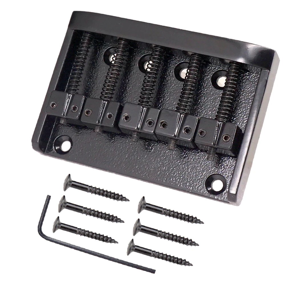 5 String Bass Guitar Bridge 83mm w/ 6 Screws & 1 Wrench Bass Replacement Accessory for 5-String Electric Bass Parts