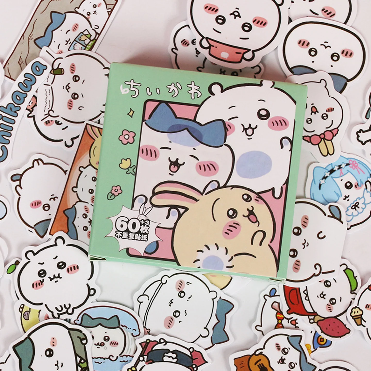 

Chiikawa 60pcs Cute Cartoon Waterproof Stickers Kawaii Decorative Sticker Pack for Journal Scrapbook Laptop Phone DIY Crafts