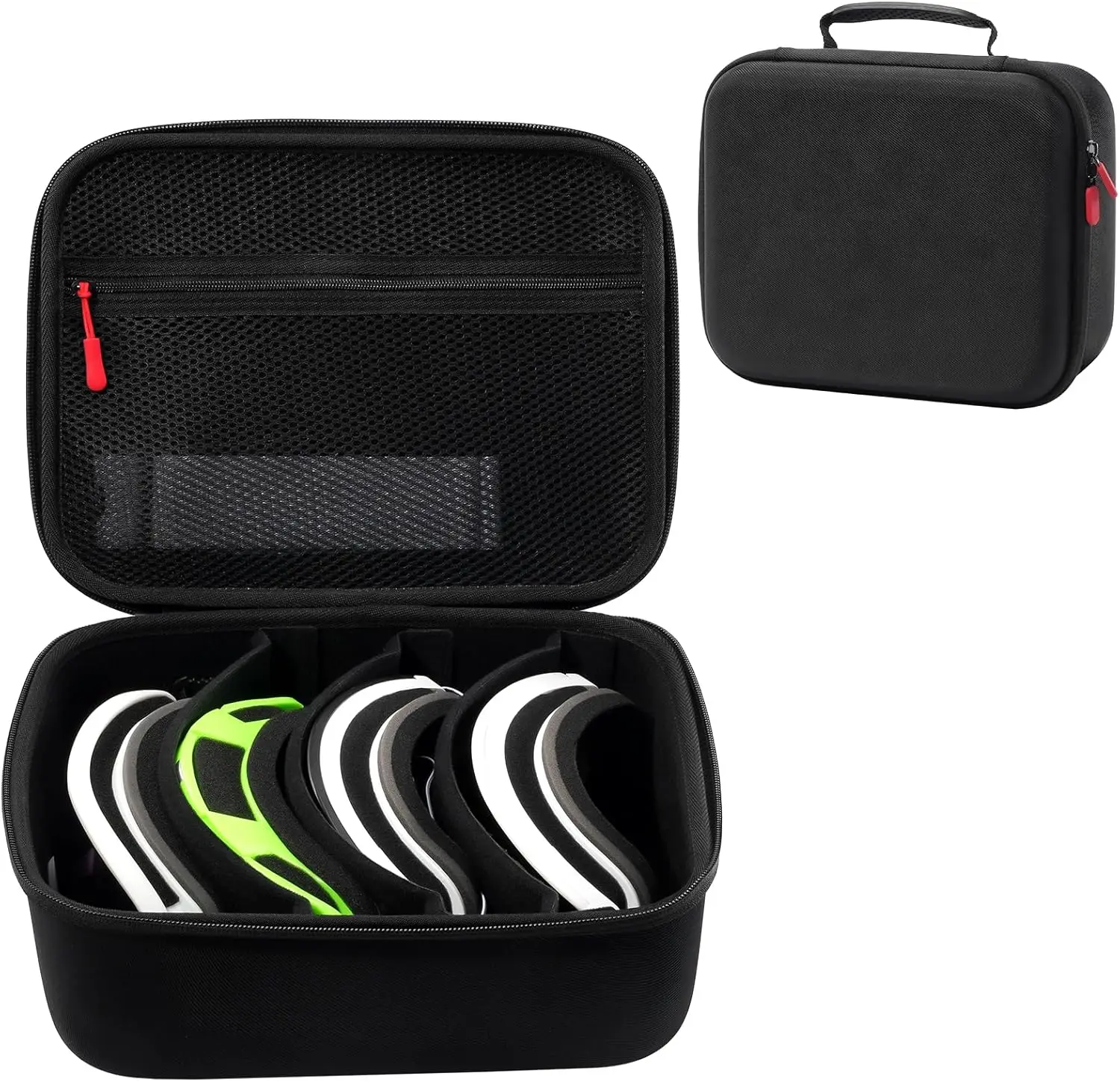 

Large Hard Case for Multiple Ski Goggles, Travel Carrying Snow Goggles Bag Cover with Extra Lens Storage -Black