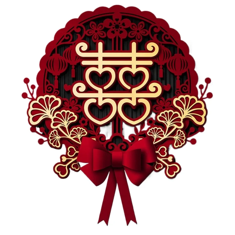 happy-character-sticker-wedding-special-living-room-bedroom-wedding-room-arrangement-set-happy-character-sticker-decoration