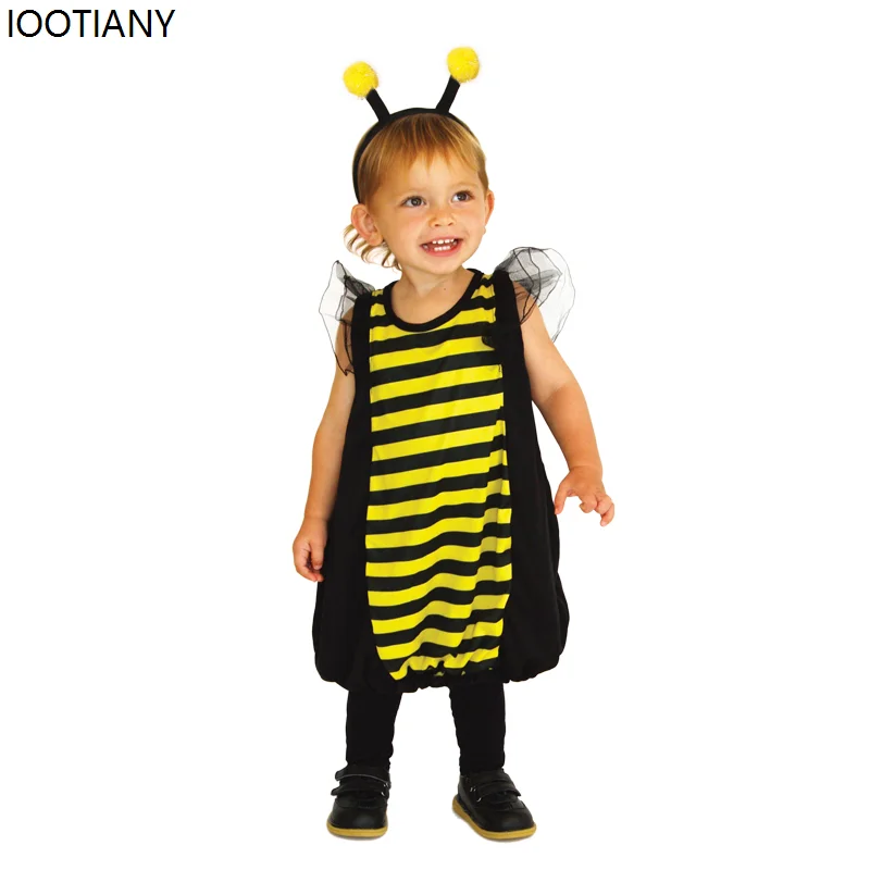 

1-4t Infant Insect Bumblebee Bee Costume Baby Boy Girl Cute Halloween Purim New Year Carnival Party Stage Jumpsuit Costume 2025