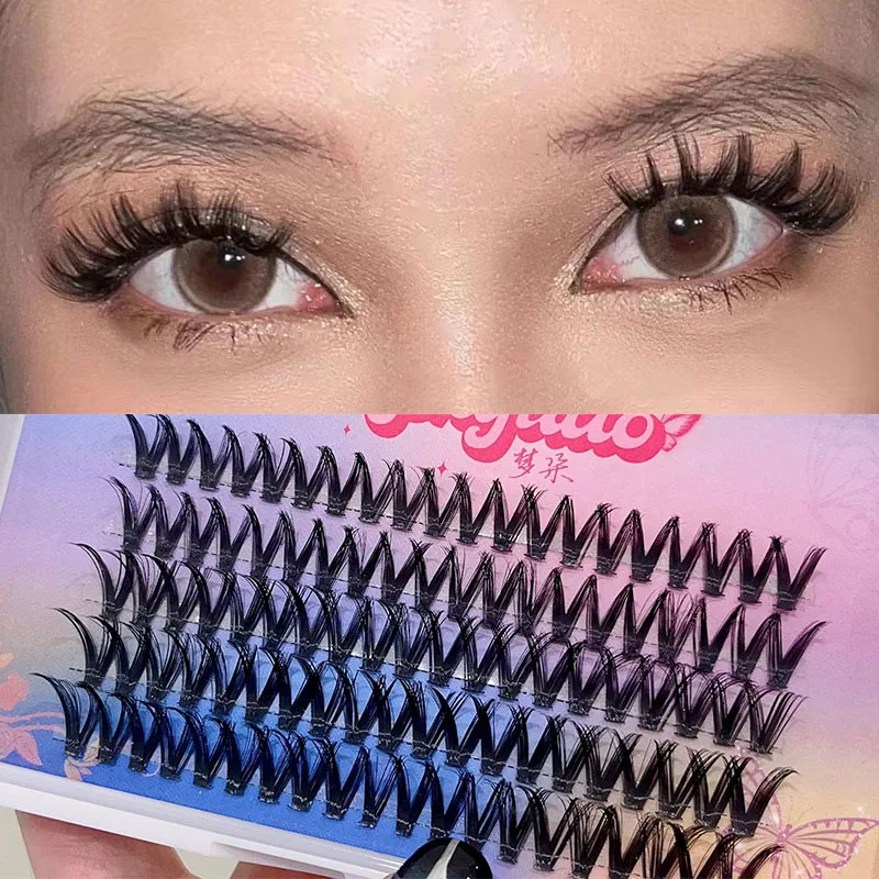 

Thick V Curl Faux Mink Fake Eyelashes Fluffy Soft Single Cluster Eyelashes Kylie Same Style Lashes Personal Handmade Eyelashes