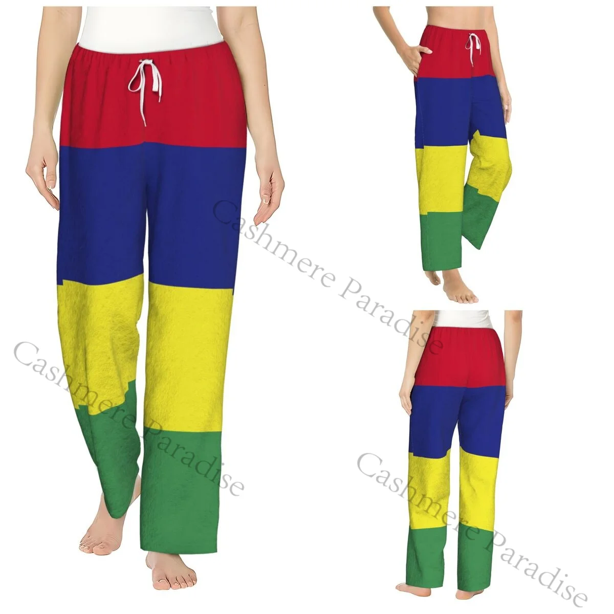 

Mauritius Flag Warm Women Pajama Pants Flannel Sleep Bottoms Soft Fleece Loungewear